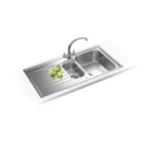 FRANKE ASCONA 1.5 BOWL STAINLESS STEEL INSET SINK 1000 X 510MM - Image 3