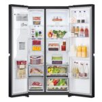 LG 635 Litre Side By Side American Fridge Freezer With NatureFresh - Matt Black - Image 3