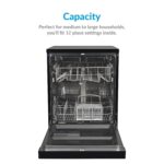 electriQ 12 Place Settings Freestanding Dishwasher - Black - Image 6