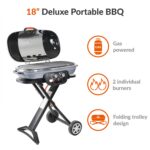Boss Grill Deluxe Portable - 2 Burner Gas BBQ Grill with Trolley - Grey - Image 5