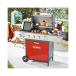 Outback Meteor - 4 Burner Gas BBQ Grill with Side Burner - Red - Image 6