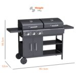 Boss Grill Georgia Dual Fuel - 3 Burner Gas & Charcoal BBQ Grill - Black - Image 4