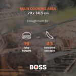 Boss Grill Deluxe Portable - 2 Burner Gas BBQ Grill with Trolley - Grey - Image 6