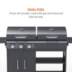 Boss Grill Georgia Dual Fuel - 3 Burner Gas & Charcoal BBQ Grill - Black - Image 3