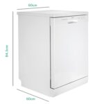 electriQ 12 Place Settings Freestanding Dishwasher - White - Image 5