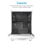 electriQ 12 Place Settings Freestanding Dishwasher - White - Image 3