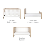 2 Piece Nursery Furniture Set with Cot Bed and Changing Table in White and Oak - Modena - Tutti Bambini - Image 4