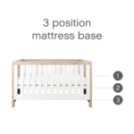 2 Piece Nursery Furniture Set with Cot Bed and Changing Table in White and Oak - Modena - Tutti Bambini - Image 3