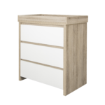 2 Piece Nursery Furniture Set with Cot Bed and Changing Table in White and Oak - Modena - Tutti Bambini - Image 2