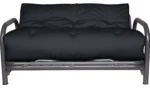 Home Mexico 2 Seater Futon Sofa Bed - Black