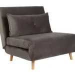 Habitat Roma Single Velvet Chairbed - Charcoal