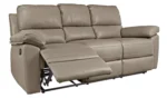 Home Toby Faux Leather 3 Seater Recliner Sofa - Grey