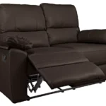 Home Toby Faux Leather 2 Seater Recliner Sofa - Brown