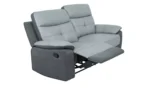 Home Charles Leather Mix 3 Seater Recliner Sofa - Grey
