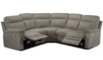 Home Paolo Leather Power Recliner Corner Sofa - Grey