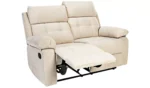 Home June Fabric 2 Seater Manual Recliner Sofa-Natural