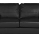 Home Milano Leather 3 Seater Sofa - Black