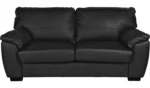 Home Milano Leather 3 Seater Sofa - Black