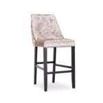 Mink Crushed Velvet Bar Stool with Back - Lovell