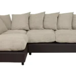 Harry Fabric Left Hand Corner Chaise Sofa - Natural