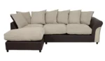 Harry Fabric Left Hand Corner Chaise Sofa - Natural
