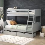 Parker Grey Triple Bunk Bed with Trundle Drawer