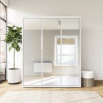 White Gloss 3 Door Mirrored Wardrobe with Soft Close Doors - Lexi