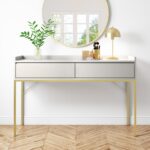 Beige Modern Dressing Table with 2 Drawers - Zion