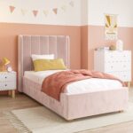 Velvet Single Bed Frame with Storage Drawer - Phoebe