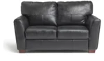 Habitat Milford Leather 2 Seater Sofa - Black