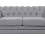 Habitat Chesterfield Fabric 2 Seater Sofa - Light Grey