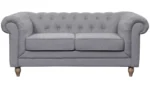 Habitat Chesterfield Fabric 2 Seater Sofa - Light Grey