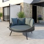 Grey Round Rope Effect Garden Day Bed - Como