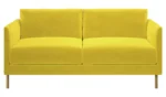 Habitat Hyde Velvet 2 Seater Sofa - Yellow
