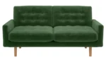 Habitat Fenner Velvet 2 Seater Sofa - Moss Green