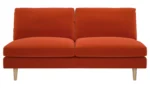 Habitat Teo Velvet 2 Seater Sofa - Orange