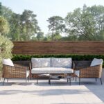 4 Seater Garden Sofa Set with Wicker Woven Chairs & 2 Tables - Como