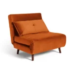 Habitat Roma Single Velvet Chairbed - Orange