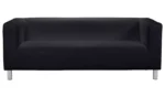 Home Moda Fabric 3 Seater Sofa - Black - Image 2
