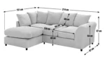 Home Harry Fabric Corner Sofa - Stone - Image 6