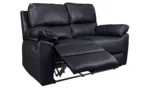 Home Toby Faux Leather 2 Seater Recliner Sofa - Black