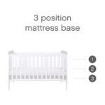 Cot Bed with Mattress and Cot Top Changer in White and Grey - Rio - Tutti Bambini - Image 4