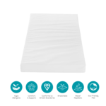 Cot Bed with Mattress and Cot Top Changer in White and Grey - Rio - Tutti Bambini - Image 3