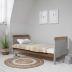 Cot Bed with Mattress and Cot Top Changer in Grey and Oak - Rio - Tutti Bambini - Image 8