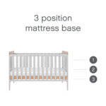 Cot Bed with Mattress and Cot Top Changer in Grey and Oak - Rio - Tutti Bambini - Image 4