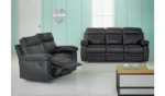 Home New Paolo 2 Seater Manual Recliner Sofa - Black - Image 4