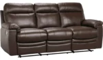 Home New Paolo 3 Seater Manual Recliner Sofa-Chocolate - Image 5