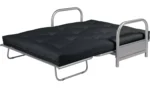 Home Mexico 2 Seater Futon Sofa Bed - Black - Image 3