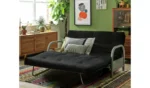 Home Mexico 2 Seater Futon Sofa Bed - Black - Image 5