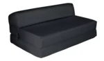 Kaikoo Small Double Fabric Chair Bed - Jet Black - Image 3